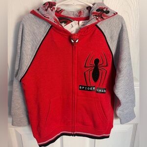 Spiderman Zip Up Hoodie, Boys Size 5 New